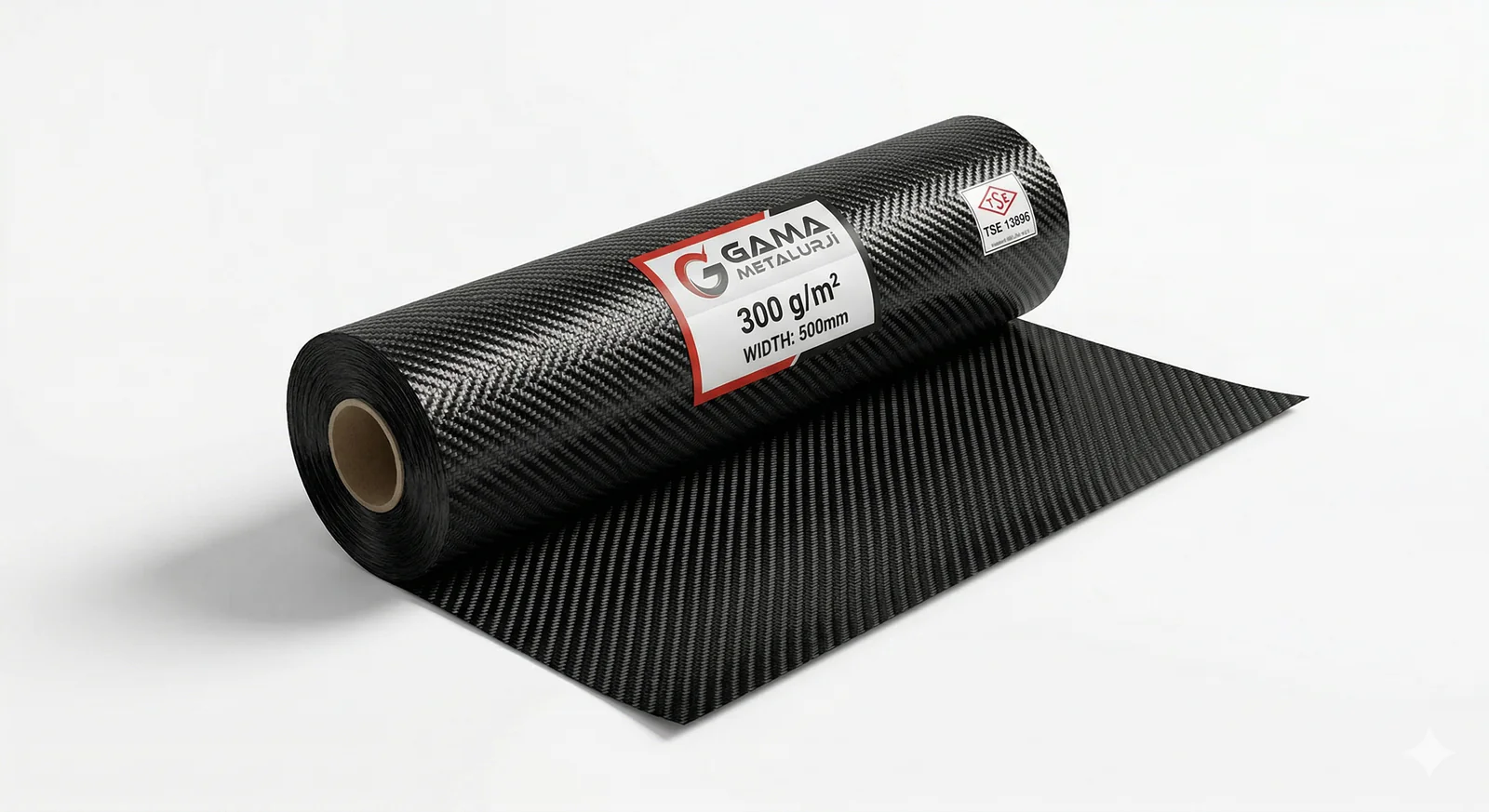 Gama Metalurji TSE onaylı tek yönlü karbon fiber kumaş rulosu